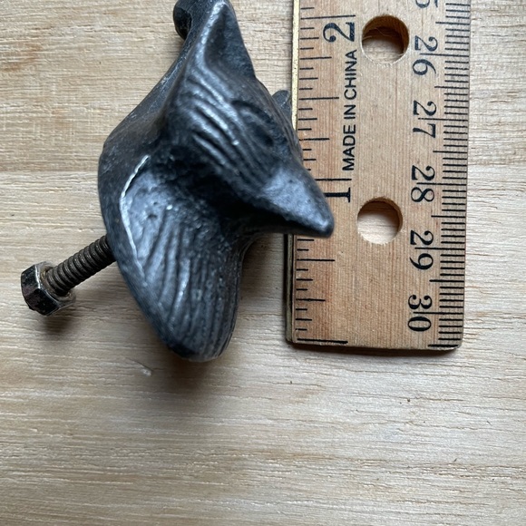 Mixed Lot of 4 figural drawer pulls knobs metal glass butterfly fox skull claw - Picture 12 of 14